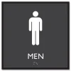 Headline Sign 8 in. x 8 in. Men Plastic ADA Sign - Clear/White