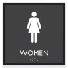 Headline Sign 8 in. x 8 in. Women Plastic ADA Sign - Clear/White