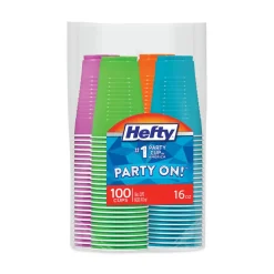 Hefty 16 oz. Easy Grip Disposable Plastic Party Cups - Assorted Colors (400/Carton)