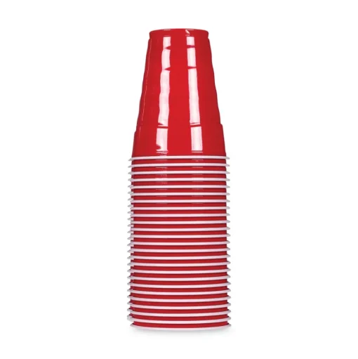 Hefty 18 oz. Easy Grip Disposable Plastic Party Cups - Red (400/Carton)