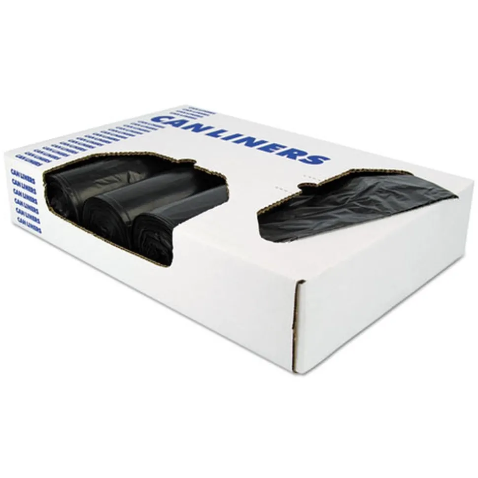 Heritage 43 in. x 47 in. 56 Gallon 2 mil Reprocessed Resin Can Liners - Black (100/Carton)