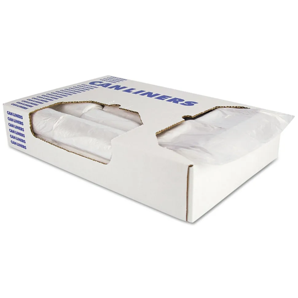 Heritage H8647SC 43 in. x 47 in. 56 gal. 1.1 mil Linear Low-Density Can Liners - Clear (100/Carton)
