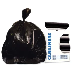 Heritage Low Density 45 Gallon 40 in. x 46 in. Repro Can Liners - Black (5 Rolls/Carton)