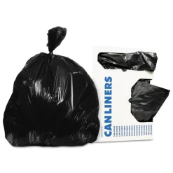Heritage Low Density 45 Gallon 40 in. x 46 in. Repro Can Liners - Black (5 Rolls/Carton)
