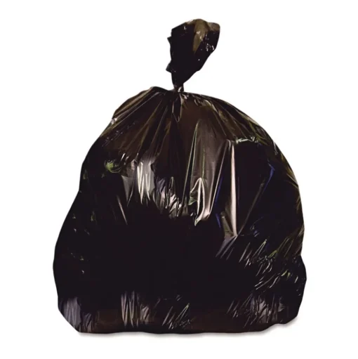 Heritage Low-Density 55 Gallon 1.5 mil 36 in. x 58 in. Repro Can Liners - Black (100/Carton)