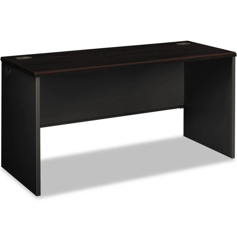 HON 60 in. x 24 in. x 29.5 in. 38000 Series Desk Shell - Mahogany/Charcoal