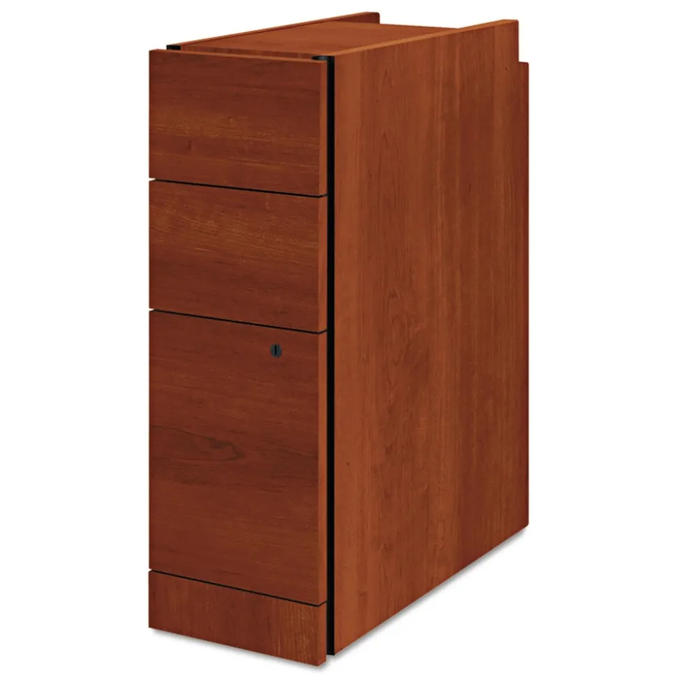 HON 9.5 in. x 22.75 in. x 28 in. 3-Drawers: Box/Box/File Legal/Letter Narrow Pedestal - Cognac