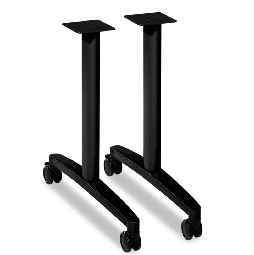 HON 39.25 in. x 23.5 in. x 23.38 in. Huddle T-Leg Base for 24 in. and 30 in. Deep Table Tops - Black (2/Carton)