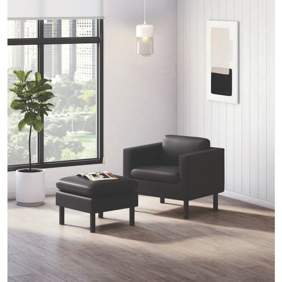 HON 23 in. x 23 in. x 17.5 in. Parkwyn Series Ottoman - Black