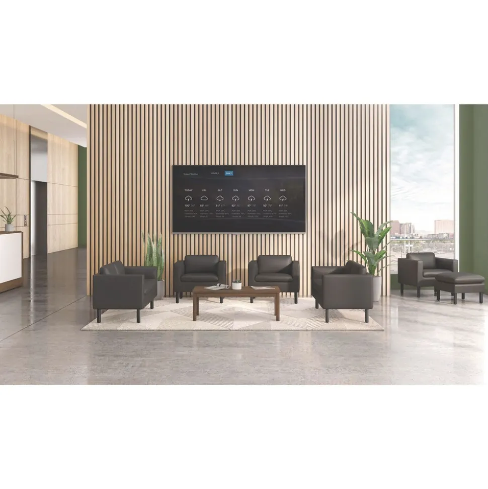 HON 23 in. x 23 in. x 17.5 in. Parkwyn Series Ottoman - Black