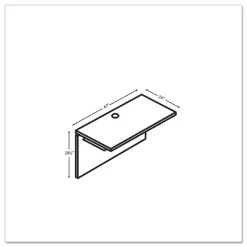 HON 10500 Series 47 in. x 24 in. x 29.5 in. Bridge - Kingswood Walnut