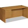 HON 10700 Series 66 in. x 30 in. x 29.5 in. "L" Workstation Desk with 3-Quarter Height Pedestal on Left - Harvest