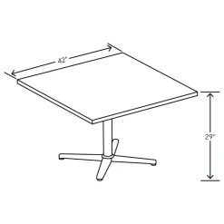 HON 42 x 42 x 1 Arrange Square Table Tops - Kingswood Walnut