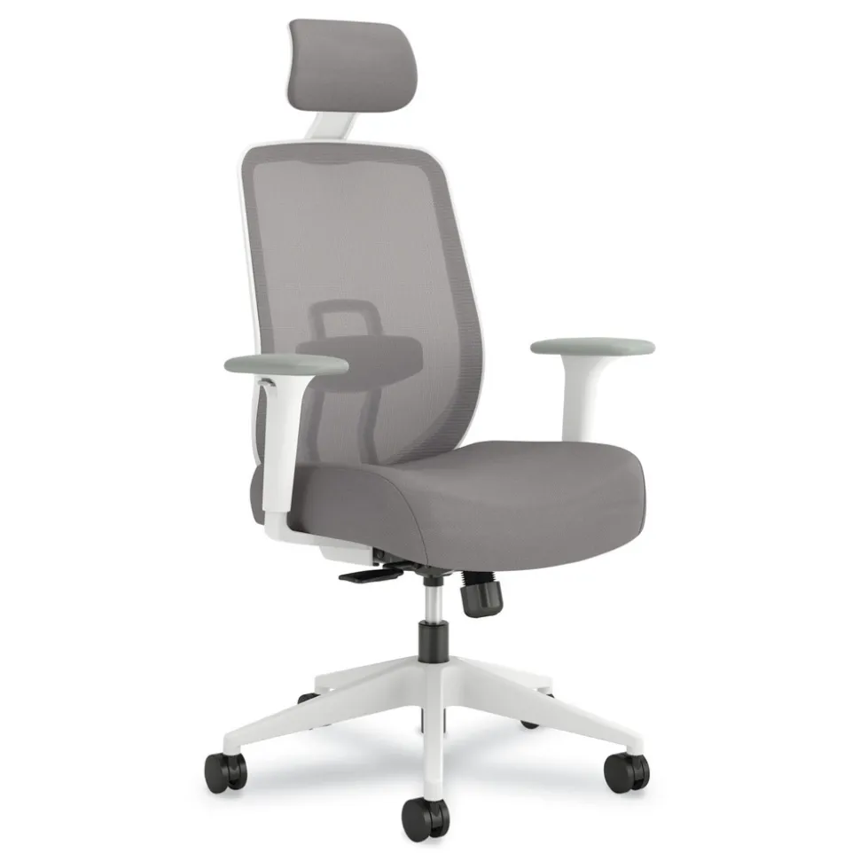 HON Altern Mesh Back Task Chair, 17.95 to 21.1 Seat Height, Gray Seat, Gray/White Back, White Base