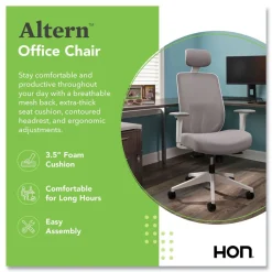 HON Altern Mesh Back Task Chair, 17.95 to 21.1 Seat Height, Gray Seat, Gray/White Back, White Base