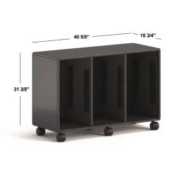 HON Class-ifi 46.63 in. x 18.75 in. x 31.38 in. Three-Wide Tote Storage Cabinet - Charcoal Gray