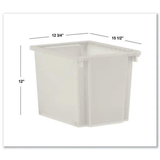 HON Flagship 12.75 in. x 16 in. x 12 in. 1 Section Storage Bins - Translucent White