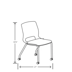 HON Motivate 18 in. Seat Height Four-Leg Stacking Chair Up to 300 lbs - Regatta Seat and Back/Platinum Base (2/Carton)