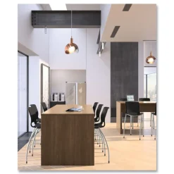 HON Motivate Four-Leg 30 in. Seat Height Supports Up to 300 lbs. Cafe Height Stool - Onyx Seat/Back, Platinum Base