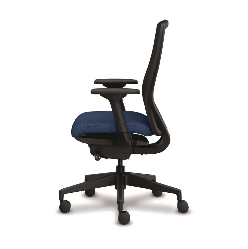 HON Nucleus Series 16.63 in. to 21.13 in. Seat Height Up to 300 lbs. Recharge Task Chair - Navy Seat, Black Back/Base