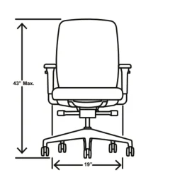 HON Nucleus Series 16.63 in. to 21.13 in. Seat Height Up to 300 lbs. Recharge Task Chair - Navy Seat, Black Back/Base