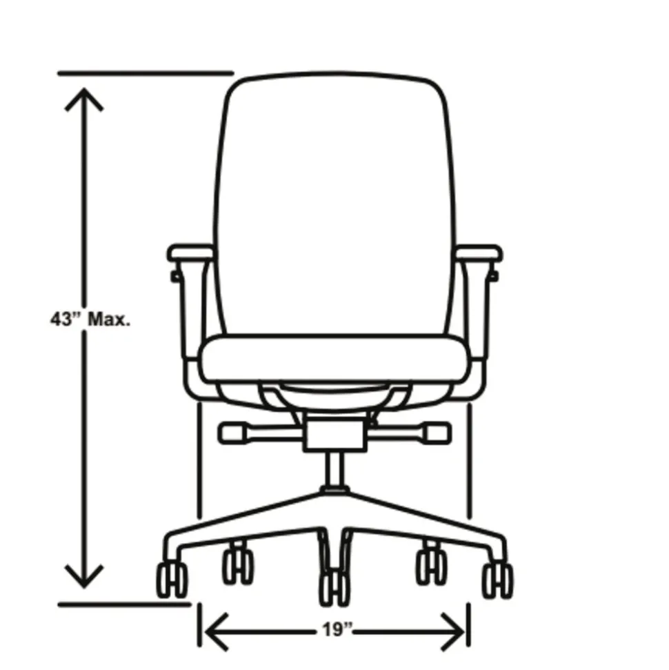 HON Nucleus Series 16.63 in. to 21.13 in. Seat Height Up to 300 lbs. Recharge Task Chair - Navy Seat, Black Back/Base