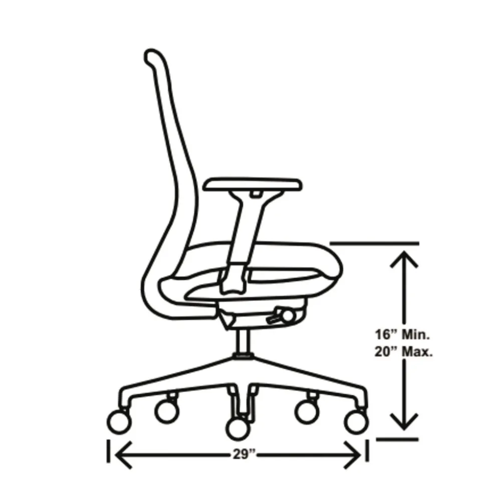 HON Nucleus Series 16.63 in. to 21.13 in. Seat Height Up to 300 lbs. Recharge Task Chair - Navy Seat, Black Back/Base