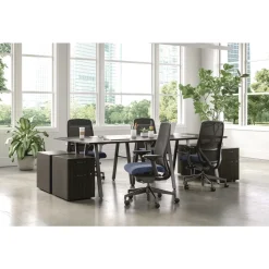 HON Nucleus Series 16.63 in. to 21.13 in. Seat Height Up to 300 lbs. Recharge Task Chair - Navy Seat, Black Back/Base