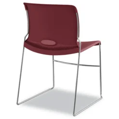 HON Olson Supports Up to 300 lbs., Stacker High Density Chair - Mulberry Seat/Back/Chrome Base (4 Chairs/Carton)