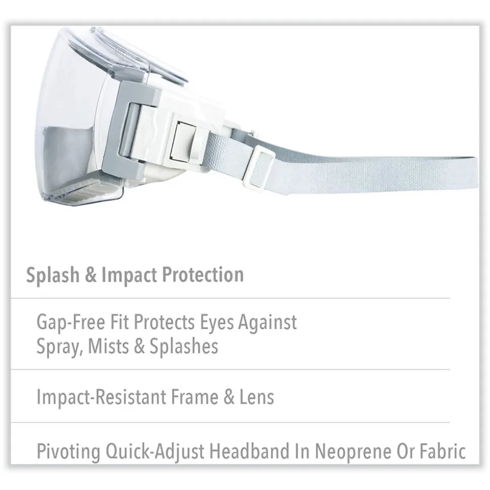 Honeywell Uvex HydroShield Anti-Fog/Anti-Scratch Lens Stealth Safety Goggles - Clear Lens Clear/Gray Frame