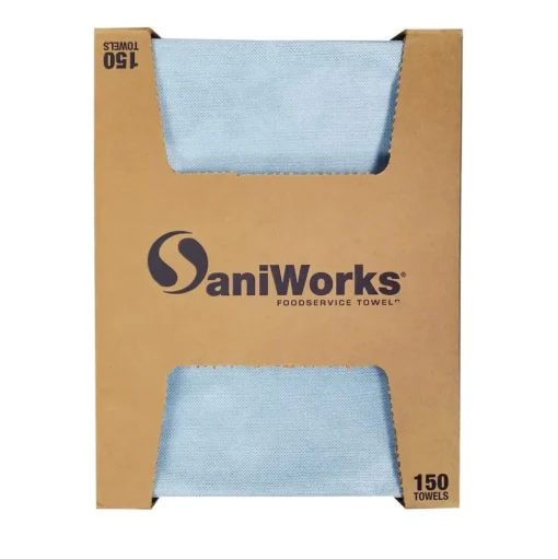 HOSPECO 13 in. x 21 in. 1-Ply Deluxe Foodservice Wiper - Blue (150/Carton)