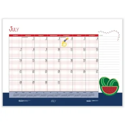 House of Doolittle 22 in. x 17 in. 12-Month (Jan-Dec) 2026 Recycled Desk Pad Calendar - Illustrated Seasons Artwork/Black Binding/Corners