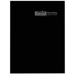 House of Doolittle 10 in. x 7 in. 14-Month (Dec 2025-Jan 2027) Recycled Ruled Planner with Leatherette Cover - Black Cover