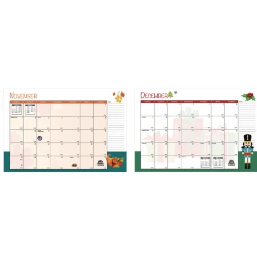 House of Doolittle 10 in. x 7 in. 12-Month (Jan to Dec) 2026 Seasonal Monthly Planner - Illustrated Seasons Artwork/Light Blue Cover