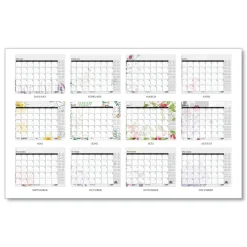 House of Doolittle 22 in. x 17 in. 12-Month (Jan-Dec) 2026 Recycled Desk Pad Calendar - Wild Flowers Artwork