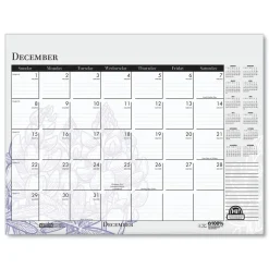 House of Doolittle 22 in. x 17 in. 12-Month (Jan-Dec) 2026 Recycled Desk Pad Calendar - Wild Flowers Artwork