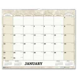 House of Doolittle 14.88 in. x 12 in. 12-Month (Jan-Dec 2026) Recycled Monthly Horizontal Wall Calendar - White/Sand Sheets