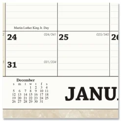 House of Doolittle 14.88 in. x 12 in. 12-Month (Jan-Dec 2026) Recycled Monthly Horizontal Wall Calendar - White/Sand Sheets