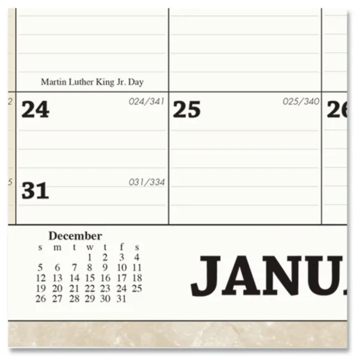 House of Doolittle 14.88 in. x 12 in. 12-Month (Jan-Dec 2026) Recycled Monthly Horizontal Wall Calendar - White/Sand Sheets