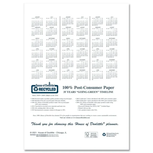 House of Doolittle 11 in. x 8.5 in. 14-Month (Dec 2025-Jan 2027) Recycled Ruled Monthly Planner - Black Cover