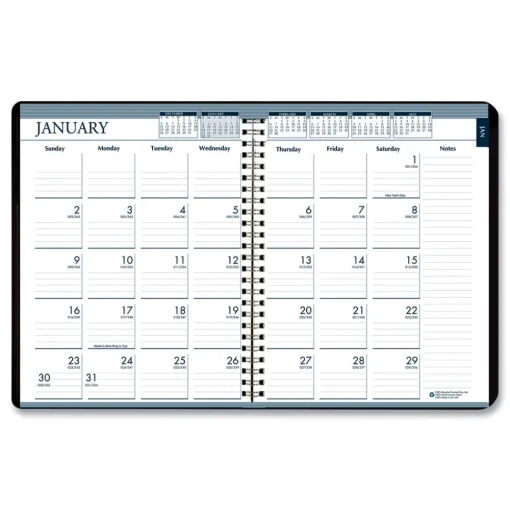 House of Doolittle 8.75 in. x 6.88 in. 12-Month (Jan-Dec 2026) Recycled 7-Day Planner - Black Cover