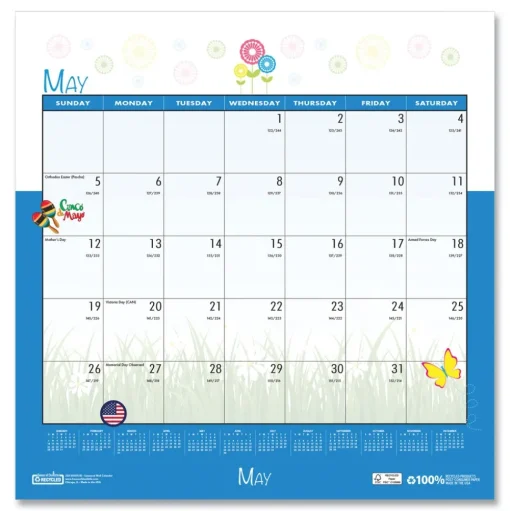 House of Doolittle 12 in. x 12 in. 12-Month (Jan-Dec 2026) Recycled Seasonal Wall Calendar