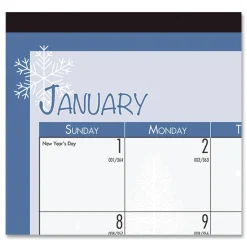 House of Doolittle 18.5 in. x 13 in. 12-Month (Jan-Dec) 2026 Recycled Desk Pad Calendar - Illustrated Seasons Artwork/Black Binding/Corners