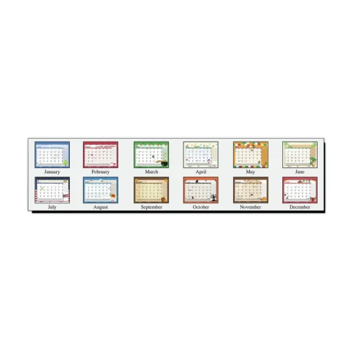 House of Doolittle 18.5 in. x 13 in. 12-Month (Jan-Dec) 2026 Recycled Desk Pad Calendar - Illustrated Seasons Artwork/Black Binding/Corners