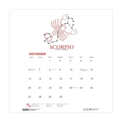 House of Doolittle 11 in. x 14 in. 12-Month (Aug 2025-Jul 2026) Recycled Academic Zodiac Wall Calendar - Multicolor Sheets