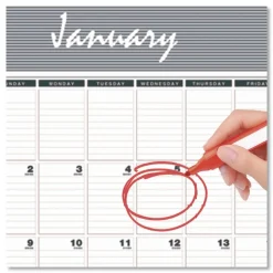 House of Doolittle 8.5 in. x 11 in. 12-Month (Jan-Dec 2026) Bar Harbor Recycled Wirebound Monthly Wall Calendar - White/Blue/Gray Sheets