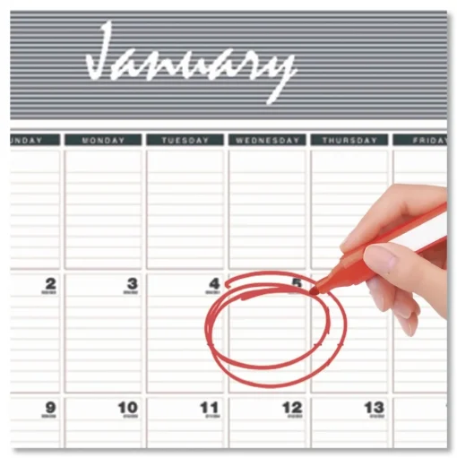 House of Doolittle 8.5 in. x 11 in. 12-Month (Jan-Dec 2026) Bar Harbor Recycled Wirebound Monthly Wall Calendar - White/Blue/Gray Sheets