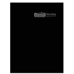 House of Doolittle 11 in. x 8.5 in. 14-Month (Dec 2025-Jan 2027) Recycled Ruled Planner with Leatherette Cover - Black Cover