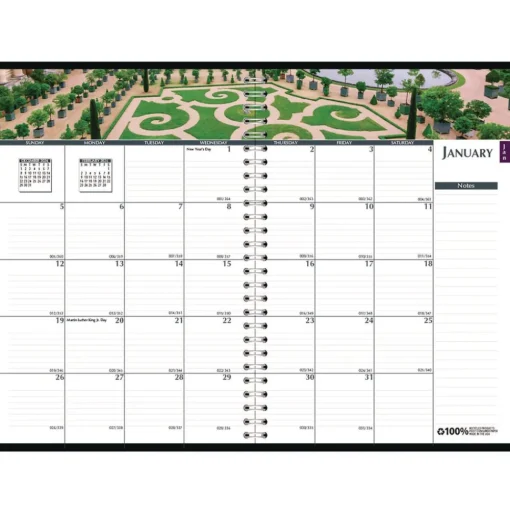 House of Doolittle 10 in. x 7 in. 12-Month (Jan-Dec 2026) Earthscapes Recycled Weekly/Monthly Planner - Black Cover