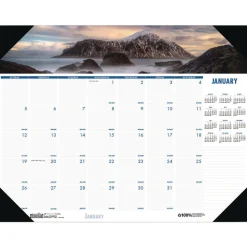 House of Doolittle Earthscapes 22 in. x 17 in. 12-Month (Jan-Dec) 2026 Recycled Monthly Desk Pad Calendar - Coastlines Photos
